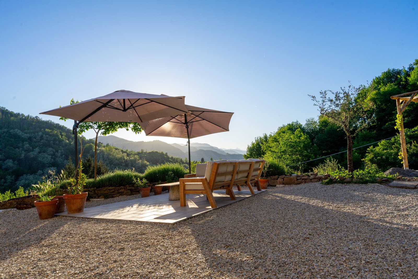 Lounging with valley views
