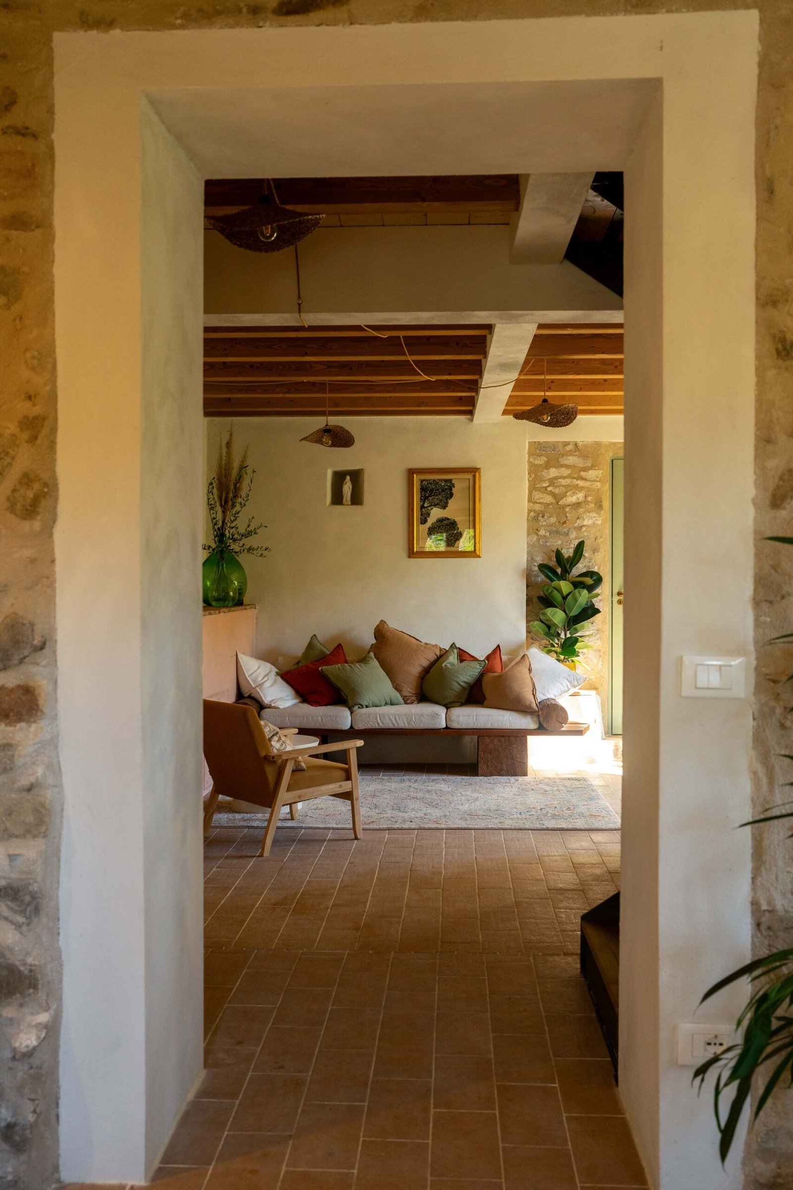 Living Room with crafted couch